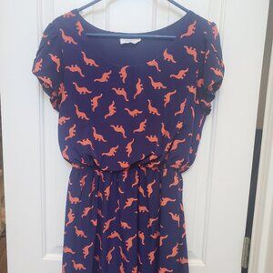 EUC Peach Love Dinosaur Dress Sz L
